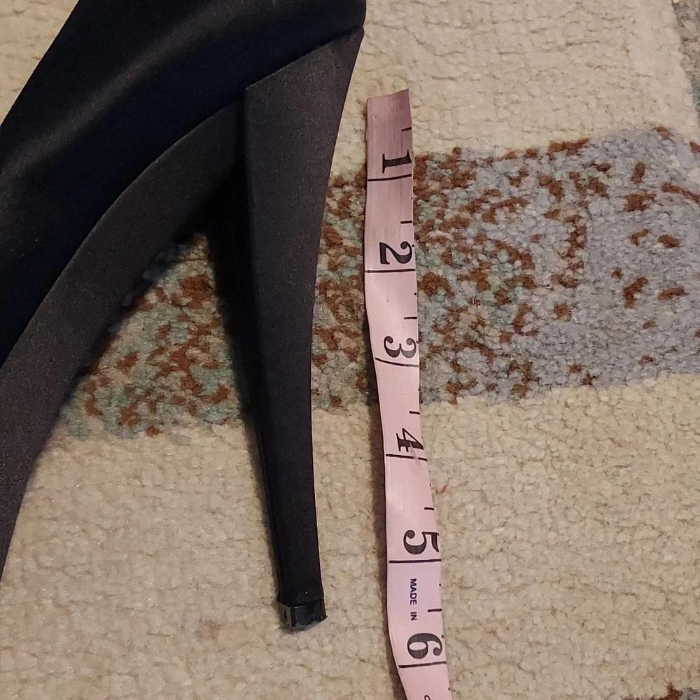 CASADEI Black Satin Platform High Heels With Bow Detailing Sz-10.5